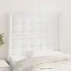 Image de vidaXL Tête de lit avec oreilles Blanc 83x23x118/128 cm Similicuir