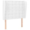 Image de vidaXL Tête de Lit avec Oreilles Meuble de Chambre à Coucher Accessoire de Lit Simple Tête de Cadre de Lit Blanc 103x23x118/128 cm Similicuir