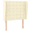 Image de vidaXL Tête de Lit avec Oreilles Meuble de Chambre à Coucher Accessoire de Lit Simple Tête de Cadre de Lit Crème 103x23x118/128 cm Similicuir