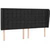 Image de vidaXL Tête de Lit avec Oreilles Meuble de Chambre à Coucher Accessoire de Lit Double Tête de Cadre de Lit Intérieur Noir 183x23x118/128 cm Similicuir