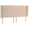 Image de vidaXL Tête de Lit avec Oreilles Meuble de Chambre à Coucher Accessoire de Lit Double Tête de Cadre de Lit Intérieur Cappuccino 203x23x118/128 cm