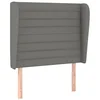 Image de vidaXL Tête de Lit avec Oreilles Meuble de Chambre à Coucher Accessoire de Lit Simple Tête de Cadre de Lit Intérieur Gris Foncé 83x23x118/128 cm Tissu