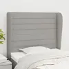 Image de vidaXL Tête de lit avec oreilles Gris clair 103x23x118/128 cm Tissu