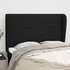 Image de vidaXL Tête de lit avec oreilles Noir 147x23x118/128 cm Tissu