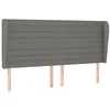 Image de vidaXL Tête de Lit avec Oreilles Meuble de Chambre à Coucher Accessoire de Lit Double Tête de Cadre de Lit Gris Foncé 163x23x118/128 cm Tissu