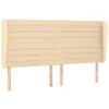 Image de vidaXL Tête de Lit avec Oreilles Meuble de Chambre à Coucher Accessoire de Lit Double Tête de Cadre de Lit Intérieur Crème 163x23x118/128 cm Tissu