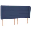 Image de vidaXL Tête de Lit avec Oreilles Meuble de Chambre à Coucher Accessoire de Lit Double Tête de Cadre de Lit Intérieur Bleu 163x23x118/128 cm Tissu