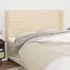Image de vidaXL Tête de lit avec oreilles Crème 203x23x118/128 cm Tissu