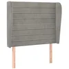 Image de vidaXL Tête de Lit avec Oreilles Meuble de Chambre à Coucher Accessoire de Lit Simple Tête de Cadre de Lit Gris Clair 83x23x118/128 cm Velours