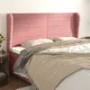Image de vidaXL Tête de lit avec oreilles Rose 163x23x118/128 cm Velours