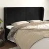 Image de vidaXL Tête de lit avec oreilles Noir 183x23x118/128 cm Velours