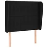 Image de vidaXL Tête de Lit avec Oreilles Meuble de Chambre à Coucher Accessoire de Lit Simple Tête de Cadre de Lit Intérieur Noir 83x23x118/128 cm Tissu