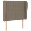 Image de vidaXL Tête de Lit avec Oreilles Meuble de Chambre à Coucher Accessoire de Lit Simple Tête de Cadre de Lit Intérieur Taupe 83x23x118/128 cm Tissu