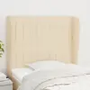 Image de vidaXL Tête de lit avec oreilles Crème 83x23x118/128 cm Tissu