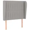 Image de vidaXL Tête de Lit avec Oreilles Meuble de Chambre à Coucher Accessoire de Lit Simple Tête de Cadre de Lit Intérieur Gris Clair 93x23x118/128 cm Tissu