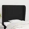Image de vidaXL Tête de lit avec oreilles Noir 103x23x118/128 cm Tissu