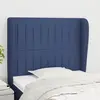 Image de vidaXL Tête de lit avec oreilles Bleu 103x23x118/128 cm Tissu