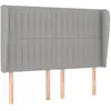Image de vidaXL Tête de Lit avec Oreilles Meuble de Chambre à Coucher Accessoire de Lit Double Tête de Cadre de Lit Gris Clair 147x23x118/128 cm Tissu