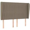 Image de vidaXL Tête de Lit avec Oreilles Meuble de Chambre à Coucher Accessoire de Lit Double Tête de Cadre de Lit Intérieur Taupe 147x23x118/128 cm Tissu