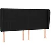 Image de vidaXL Tête de Lit avec Oreilles Meuble de Chambre à Coucher Accessoire de Lit Double Tête de Cadre de Lit Intérieur Noir 163x23x118/128 cm Tissu