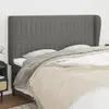 Image de vidaXL Tête de lit avec oreilles Gris foncé 183x23x118/128 cm Tissu