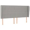 Image de vidaXL Tête de Lit avec Oreilles Meuble de Chambre à Coucher Accessoire de Lit Double Tête de Cadre de Lit Gris Clair 203x23x118/128 cm Tissu