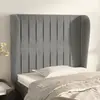 Image de vidaXL Tête de lit avec oreilles Gris clair 103x23x118/128 cm Velours