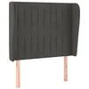 Image de vidaXL Tête de Lit avec Oreilles Meuble de Chambre à Coucher Accessoire de Lit Simple Tête de Cadre de Lit Gris Foncé 103x23x118/128 cm Velours