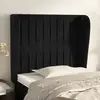 Image de vidaXL Tête de lit avec oreilles Noir 103x23x118/128 cm Velours