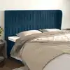 Image de vidaXL Tête de lit avec oreilles Bleu foncé 163x23x118/128 cm Velours