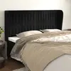 Image de vidaXL Tête de lit avec oreilles Noir 183x23x118/128 cm Velours