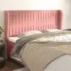 Image de vidaXL Tête de lit avec oreilles Rose 183x23x118/128 cm Velours