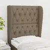 Image de vidaXL Tête de lit avec oreilles Taupe 83x23x118/128 cm Tissu