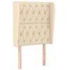 Image de vidaXL Tête de Lit avec Oreilles Meuble de Chambre à Coucher Accessoire de Lit Simple Tête de Cadre de Lit Intérieur Crème 83x23x118/128 cm Tissu