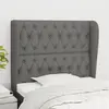 Image de vidaXL Tête de lit avec oreilles Gris foncé 93x23x118/128 cm Tissu