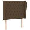 Image de vidaXL Tête de Lit avec Oreilles Meuble de Chambre à Coucher Accessoire de Lit Simple Tête de Cadre de Lit Marron Foncé 93x23x118/128 cm Tissu