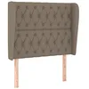 Image de vidaXL Tête de Lit avec Oreilles Meuble de Chambre à Coucher Accessoire de Lit Simple Tête de Cadre de Lit Intérieur Taupe 93x23x118/128 cm Tissu