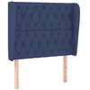 Image de vidaXL Tête de Lit avec Oreilles Meuble de Chambre à Coucher Accessoire de Lit Simple Tête de Cadre de Lit Intérieur Bleu 103x23x118/128 cm Tissu