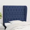 Image de vidaXL Tête de lit avec oreilles Bleu 103x23x118/128 cm Tissu
