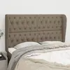 Image de vidaXL Tête de lit avec oreilles Taupe 147x23x118/128 cm Tissu