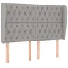 Image de vidaXL Tête de Lit avec Oreilles Meuble de Chambre à Coucher Accessoire de Lit Double Tête de Cadre de Lit Gris Clair 163x23x118/128 cm Tissu
