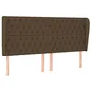 Image de vidaXL Tête de Lit avec Oreilles Meuble de Chambre à Coucher Accessoire de Lit Double Tête de Cadre de Lit Marron Foncé 183x23x118/128 cm Tissu