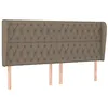 Image de vidaXL Tête de Lit avec Oreilles Meuble de Chambre à Coucher Accessoire de Lit Double Tête de Cadre de Lit Intérieur Taupe 203x23x118/128 cm Tissu