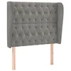 Image de vidaXL Tête de Lit avec Oreilles Meuble de Chambre à Coucher Accessoire de Lit Simple Tête de Cadre de Lit Gris Clair 103x23x118/128 cm Velours