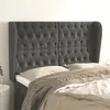 Image de vidaXL Tête de lit avec oreilles Gris foncé 163x23x118/128 cm Velours