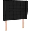 Image de vidaXL Tête de Lit avec Oreilles Meuble de Chambre à Coucher Accessoire de Lit Simple Tête de Cadre de Lit Intérieur Noir 83x23x118/128 cm Tissu
