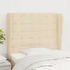 Image de vidaXL Tête de lit avec oreilles Crème 83x23x118/128 cm Tissu