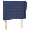 Image de vidaXL Tête de Lit avec Oreilles Meuble de Chambre à Coucher Accessoire de Lit Simple Tête de Cadre de Lit Intérieur Bleu 83x23x118/128 cm Tissu