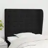 Image de vidaXL Tête de lit avec oreilles Noir 93x23x118/128 cm Tissu