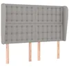 Image de vidaXL Tête de Lit avec Oreilles Meuble de Chambre à Coucher Accessoire de Lit Double Tête de Cadre de Lit Gris Clair 147x23x118/128 cm Tissu
